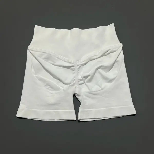 HISTELLO Seamless Yoga Shorts Small Polyamide Butt Lifting Activewear - White / XS