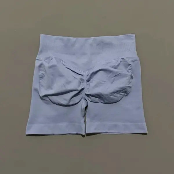 HISTELLO Seamless Yoga Shorts Small Polyamide Butt Lifting Activewear - Graphite Gray / XS