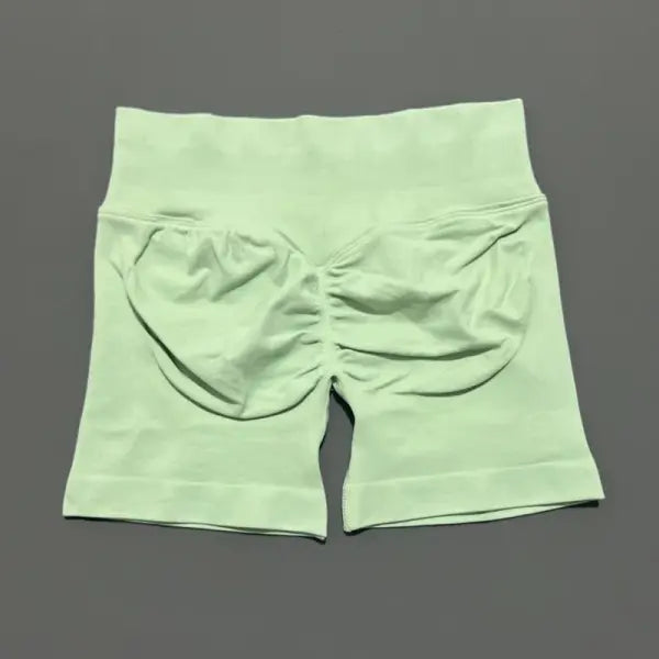 HISTELLO Seamless Yoga Shorts Small Polyamide Butt Lifting Activewear - Palm Green / XS