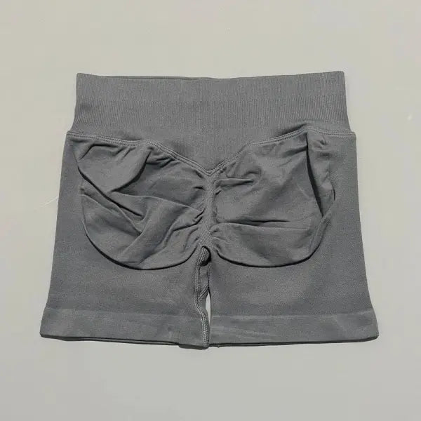 HISTELLO Seamless Yoga Shorts Small Polyamide Butt Lifting Activewear - Shark Gray / L
