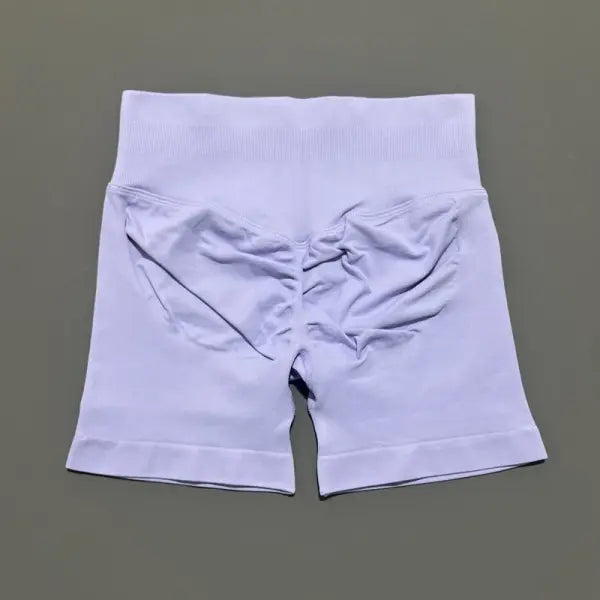 HISTELLO Seamless Yoga Shorts Small Polyamide Butt Lifting Activewear - Lilac Purple / XS