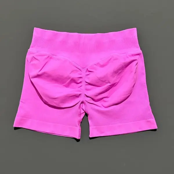 HISTELLO Seamless Yoga Shorts Small Polyamide Butt Lifting Activewear - Blossom Pink / XS