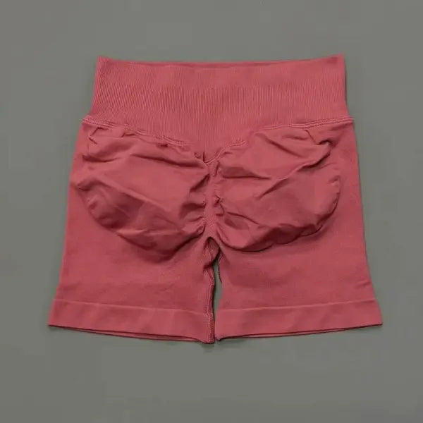 HISTELLO Seamless Yoga Shorts Small Polyamide Butt Lifting Activewear - Raspberry / M