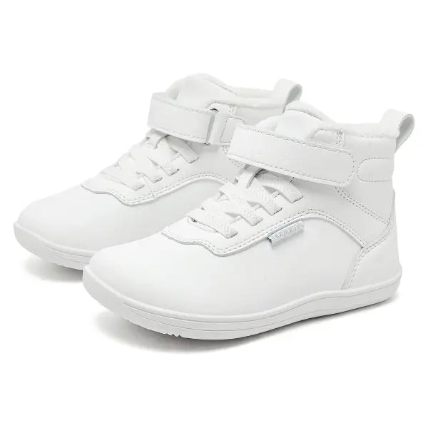 HOBIBEAR Kids Winter Sneakers – Wide Toe Box Faux Fur Lined Ankle Hook & Loop Shoes for Toddlers & Kids