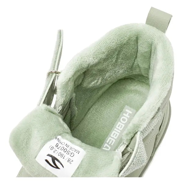 HOBIBEAR Kids Winter Sneakers – Wide Toe Box Faux Fur Lined Ankle Hook & Loop Shoes for Toddlers & Kids