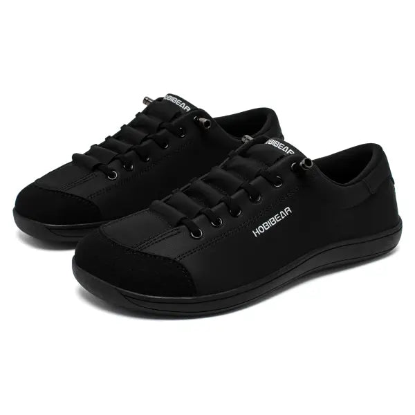 HOBIBEAR Unisex Barefoot Wide Toe Shoes Women Men Artificial Leather Minimalist Sneakers Adjustable Slip On Walking