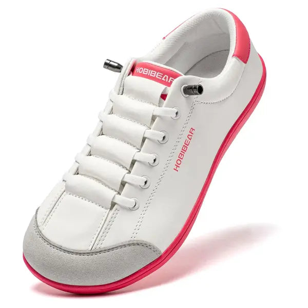 HOBIBEAR Unisex Barefoot Wide Toe Shoes Women Men Artificial Leather Minimalist Sneakers Adjustable Slip On Walking