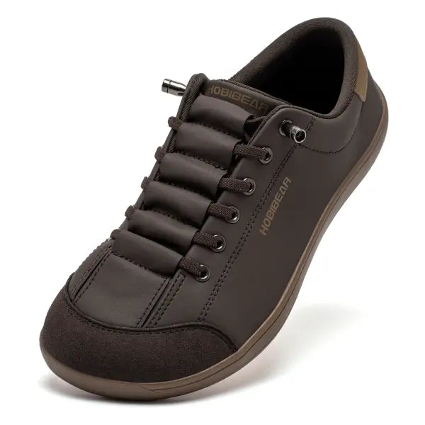 HOBIBEAR Unisex Barefoot Wide Toe Shoes Women Men Artificial Leather Minimalist Sneakers Adjustable Slip On Walking