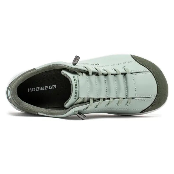 HOBIBEAR Unisex Barefoot Wide Toe Shoes Women Men Artificial Leather Minimalist Sneakers Adjustable Slip On Walking