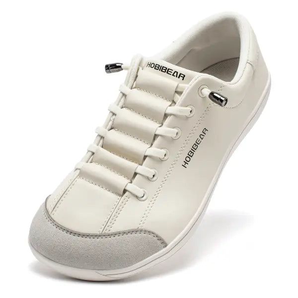 HOBIBEAR Unisex Barefoot Wide Toe Shoes Women Men Artificial Leather Minimalist Sneakers Adjustable Slip On Walking