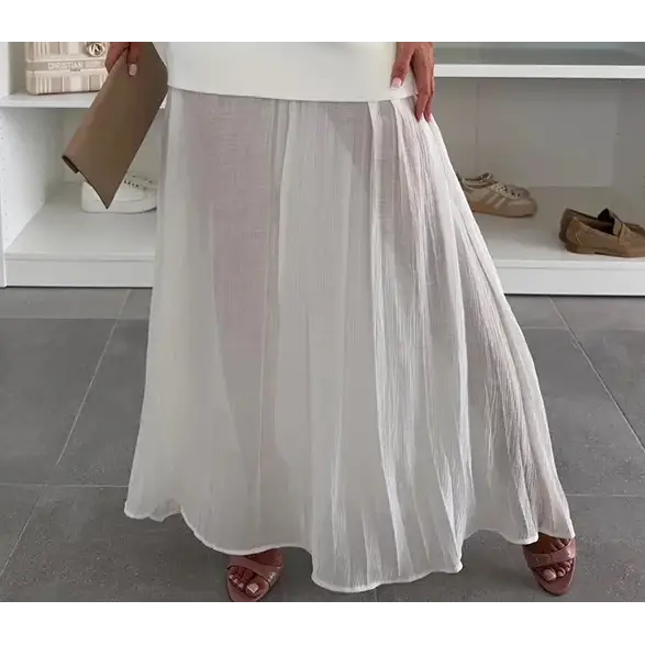 Holiday Summer Knitting Sweater Cardigans A Line Pleated Maxi Skirt Women Long Dresses 2 Piece Set Party Casual Vest