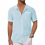 Hollow Breathable Jacket Hemp Summer Cardigan Plus Size Comfort - Sky Blue / L - None
