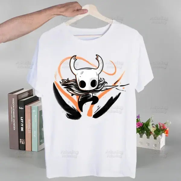 Hollow Knight T Shirt Fashion Print Tshirt Summer Mens Novelty Short Sleeve Game Cartoon Men T-shirt Men Funny Tops - V