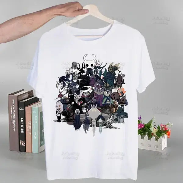 Hollow Knight T Shirt Fashion Print Tshirt Summer Mens Novelty Short Sleeve Game Cartoon Men T-shirt Men Funny Tops - O