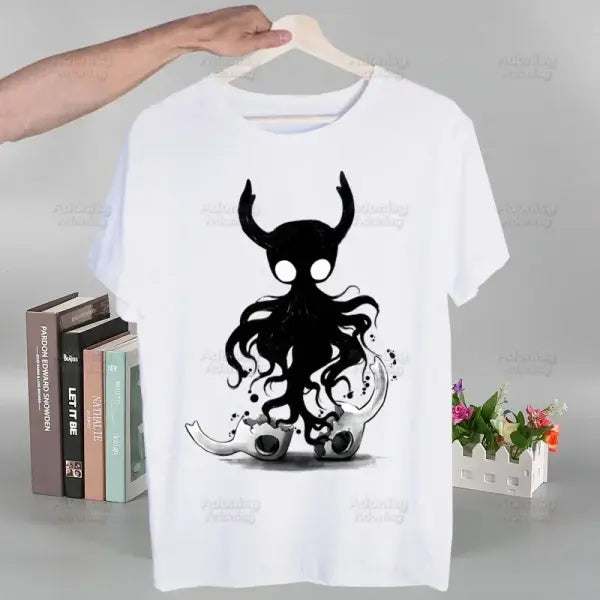 Hollow Knight T Shirt Fashion Print Tshirt Summer Mens Novelty Short Sleeve Game Cartoon Men T-shirt Men Funny Tops - S