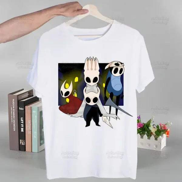 Hollow Knight T Shirt Fashion Print Tshirt Summer Mens Novelty Short Sleeve Game Cartoon Men T-shirt Men Funny Tops - F