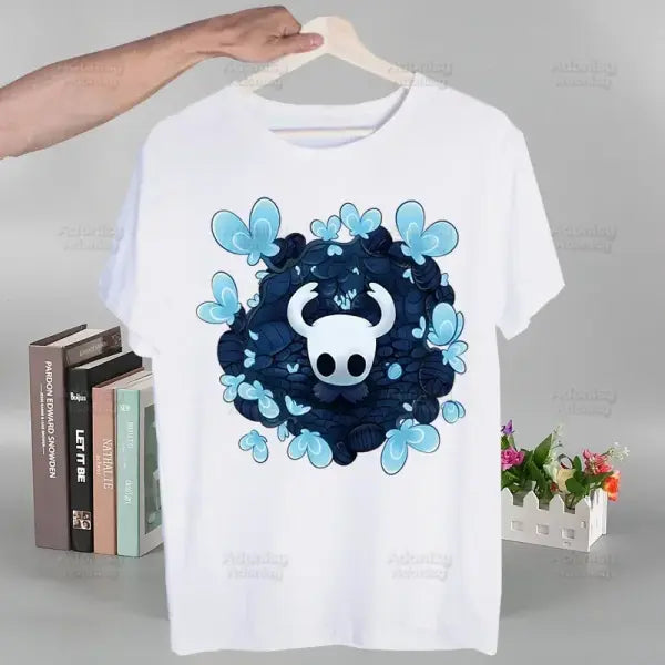 Hollow Knight T Shirt Fashion Print Tshirt Summer Mens Novelty Short Sleeve Game Cartoon Men T-shirt Men Funny Tops - J