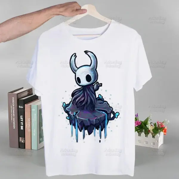 Hollow Knight T Shirt Fashion Print Tshirt Summer Mens Novelty Short Sleeve Game Cartoon Men T-shirt Men Funny Tops - L