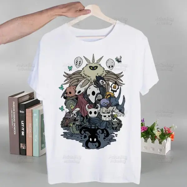 Hollow Knight T Shirt Fashion Print Tshirt Summer Mens Novelty Short Sleeve Game Cartoon Men T-shirt Men Funny Tops - G
