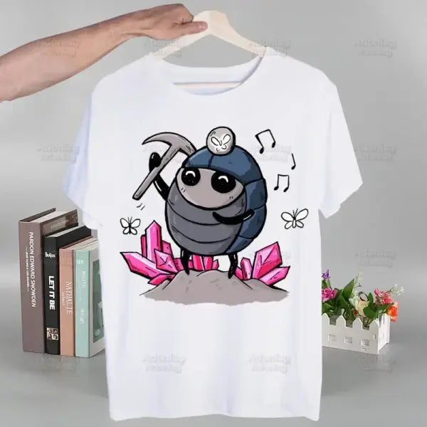 Hollow Knight T Shirt Fashion Print Tshirt Summer Mens Novelty Short Sleeve Game Cartoon Men T-shirt Men Funny Tops - E