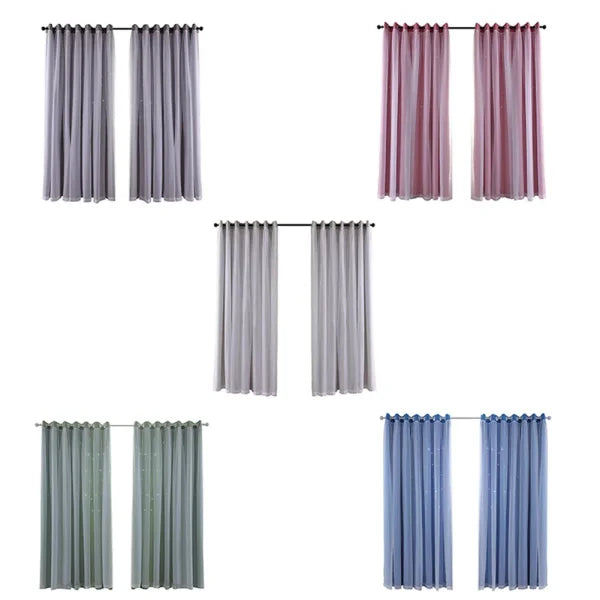 Hollow Out Star Room Darkening Curtain – Sky Wonder Cutout Drape