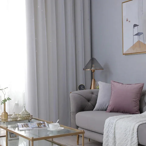Hollow Out Star Room Darkening Curtain – Sky Wonder Cutout Drape