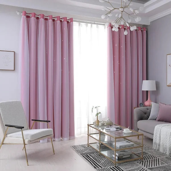 Hollow Out Star Room Darkening Curtain – Sky Wonder Cutout Drape
