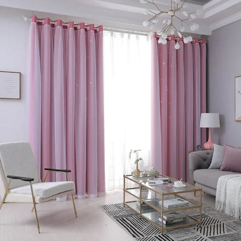 Hollow Out Star Room Darkening Curtain – Sky Wonder Cutout Drape