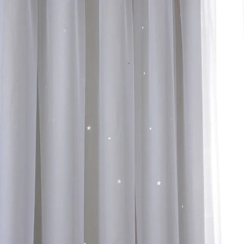 Hollow Out Star Room Darkening Curtain – Sky Wonder Cutout Drape