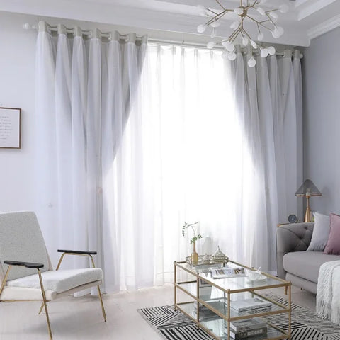 Hollow Out Star Room Darkening Curtain – Sky Wonder Cutout Drape - A1 / 101.6X213.4cm / United States