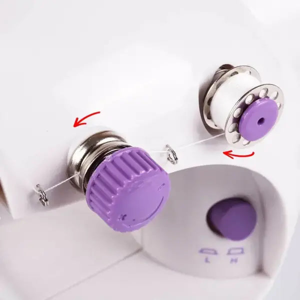 Home Appliances DIY Sewing Machine Small Desktop Fully Automatic Electric Mini Hand Sewing Clothes Portable - white