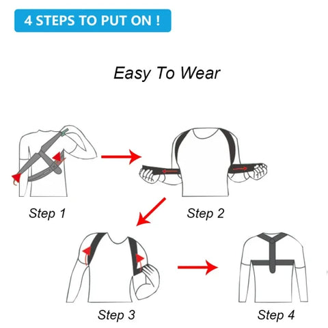 Home Back Posture Correction Belt for Hunchback and Shoulder Straightening - Himpall