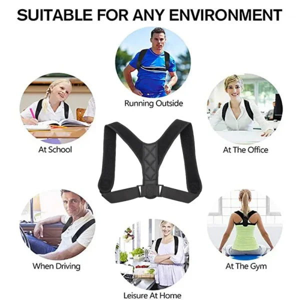 Home Back Posture Correction Belt for Hunchback and Shoulder Straightening - Himpall