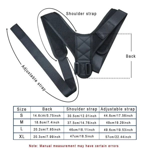 Home Back Posture Correction Belt for Hunchback and Shoulder Straightening - Himpall