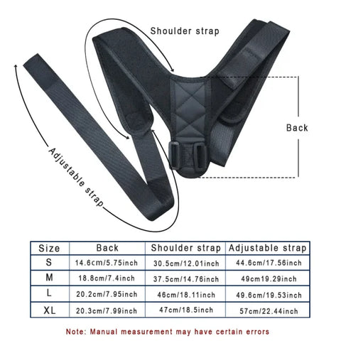 Home Back Posture Correction Belt for Hunchback and Shoulder Straightening - Himpall