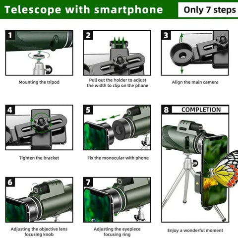 Home Portable HD Zoom Telescope 5000m Mini Long-Distance Folding Scope