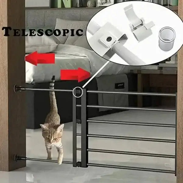 Home retractable baby gates with telescopic barrier and adjustable mounting