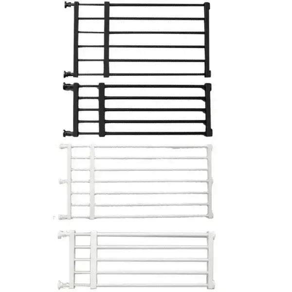 Black and white metal retractable baby gates for home adjustable safety