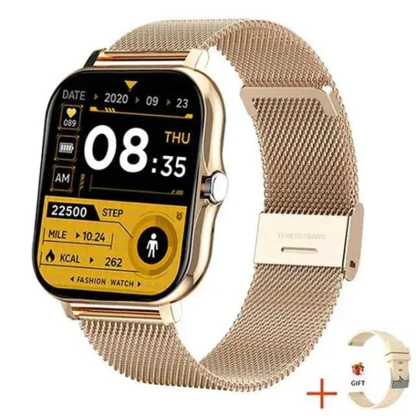 Smartwatch – Full Touch Screen with Fitness Tracker and Bluetooth Calls - gold