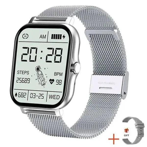 Smartwatch – Full Touch Screen with Fitness Tracker and Bluetooth Calls - Silver
