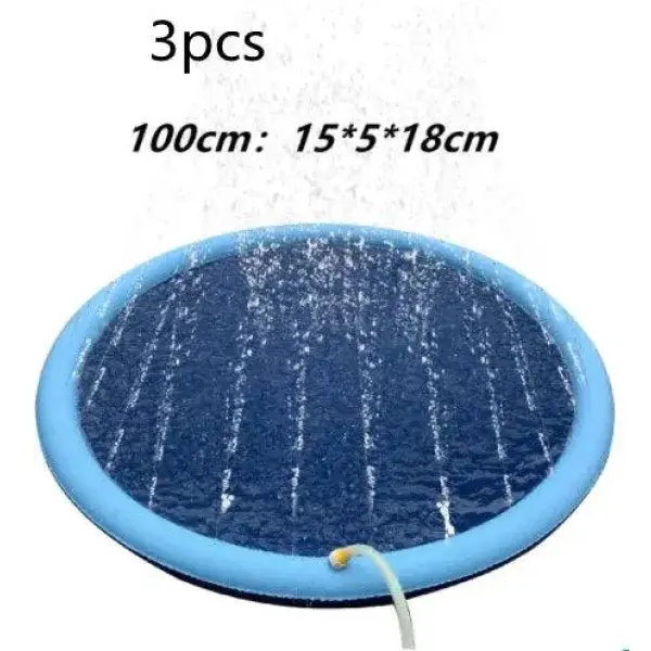 Home Splash Pad for Outdoor Water Play and Kids Water Toys - Blue 96cm