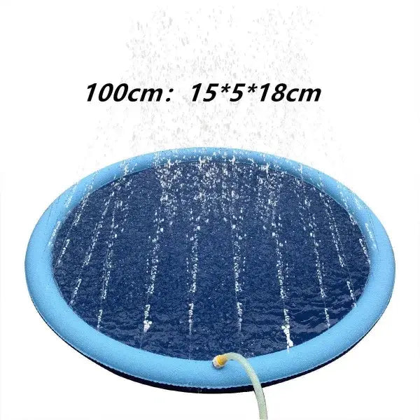 Home Splash Pad for Outdoor Water Play and Kids Water Toys - Blue 96cm