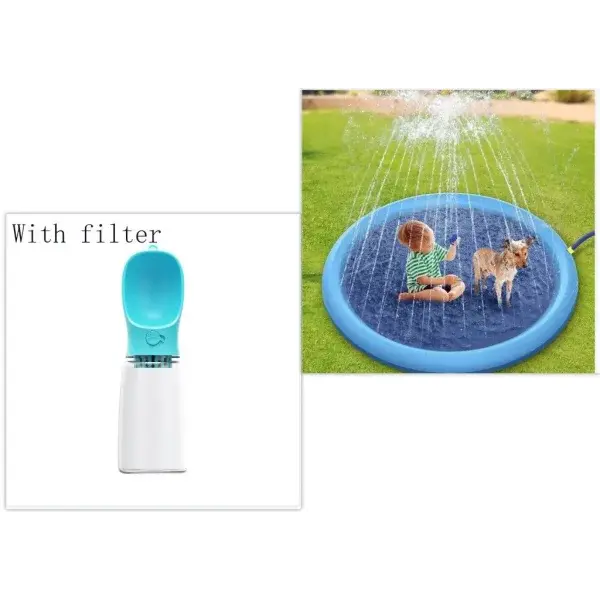 Home Splash Pad for Outdoor Water Play and Kids Water Toys - Blue 96cm