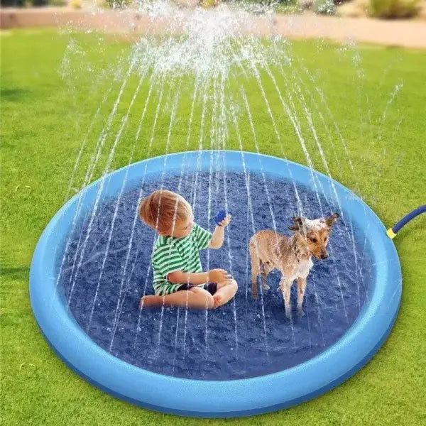 Home Splash Pad for Outdoor Water Play and Kids Water Toys - Blue 96cm