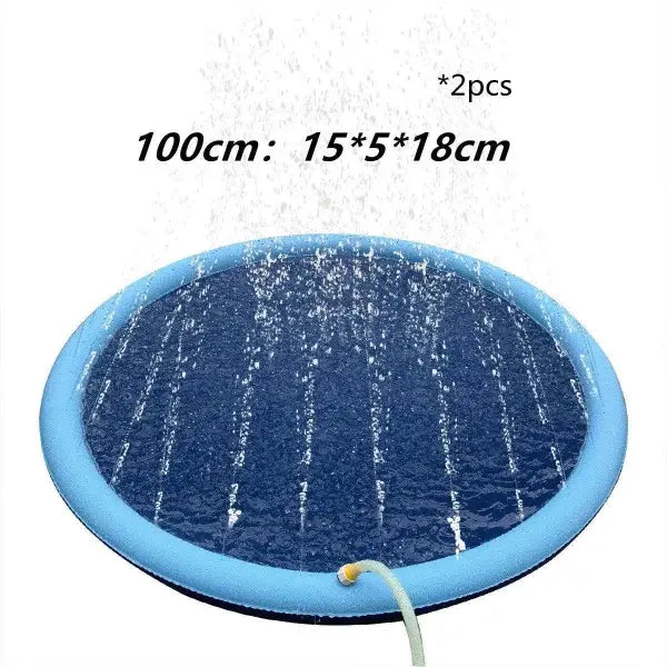 Home Splash Pad for Outdoor Water Play and Kids Water Toys - Blue 96cm