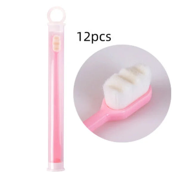 Home Ultra-Fine Toothbrush in Wavy Pink with Super Soft Bristles - Himpall