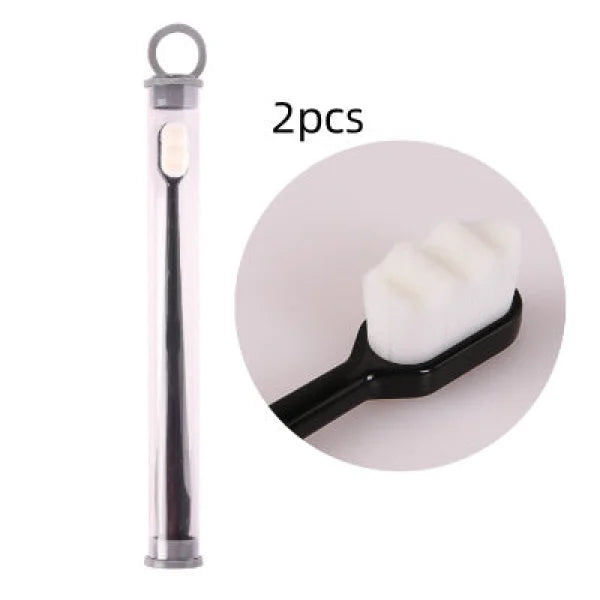 Home Ultra-Fine Toothbrush in Wavy Pink with Super Soft Bristles - Himpall