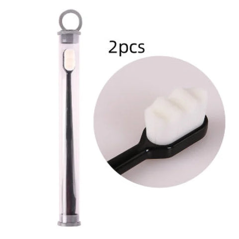 Home Ultra-Fine Toothbrush in Wavy Pink with Super Soft Bristles - Himpall