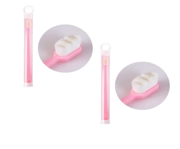 Home Ultra-Fine Toothbrush in Wavy Pink with Super Soft Bristles - Himpall