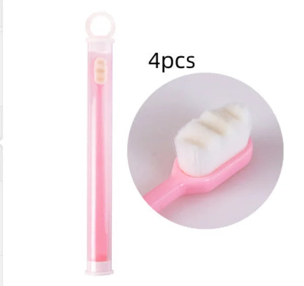 Home Ultra-Fine Toothbrush in Wavy Pink with Super Soft Bristles - Himpall